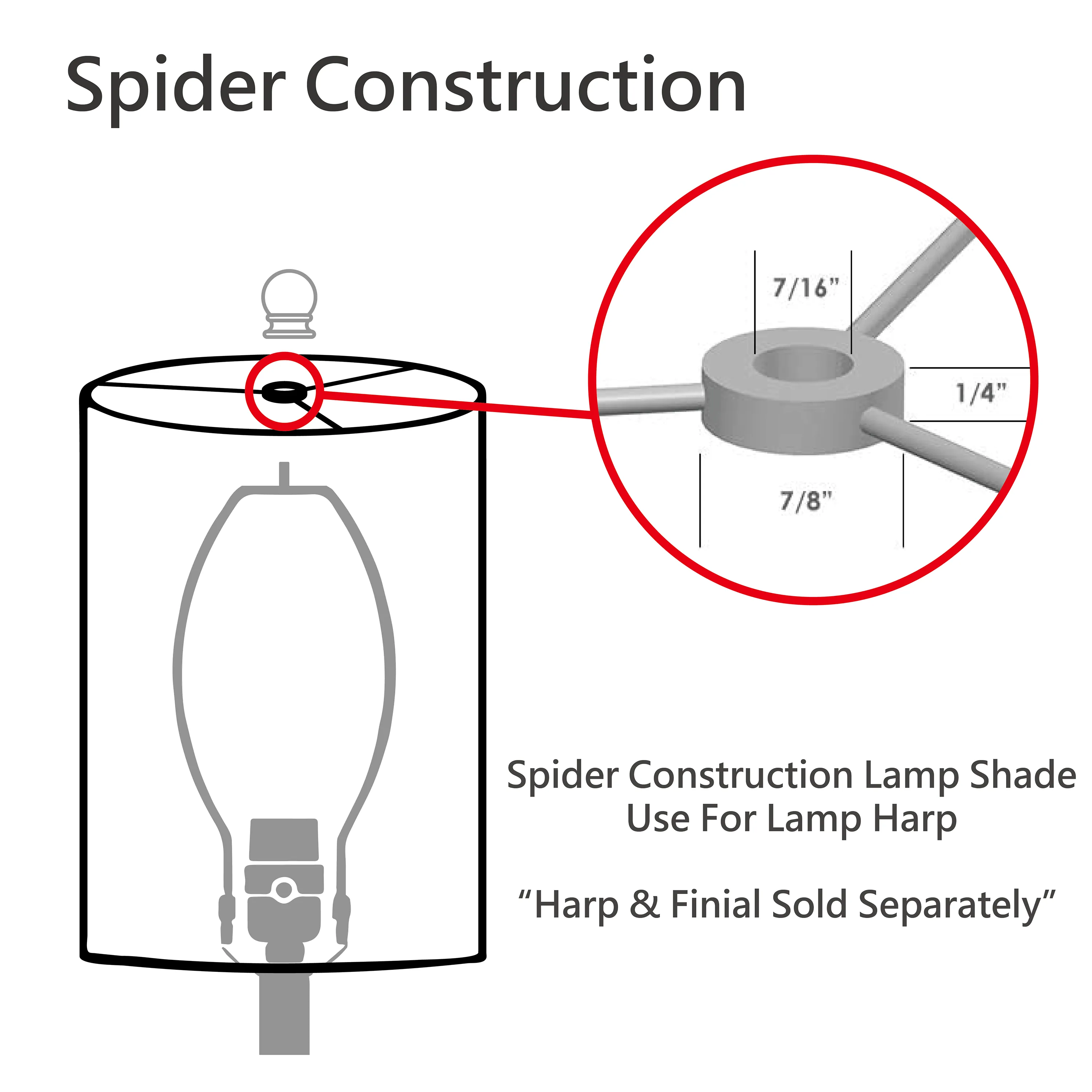 # 30040 Transitional Bell Shape Spider Construction Lamp Shade in Off White Linen Fabric, 11" wide (6" x 11" x 9 3/4")