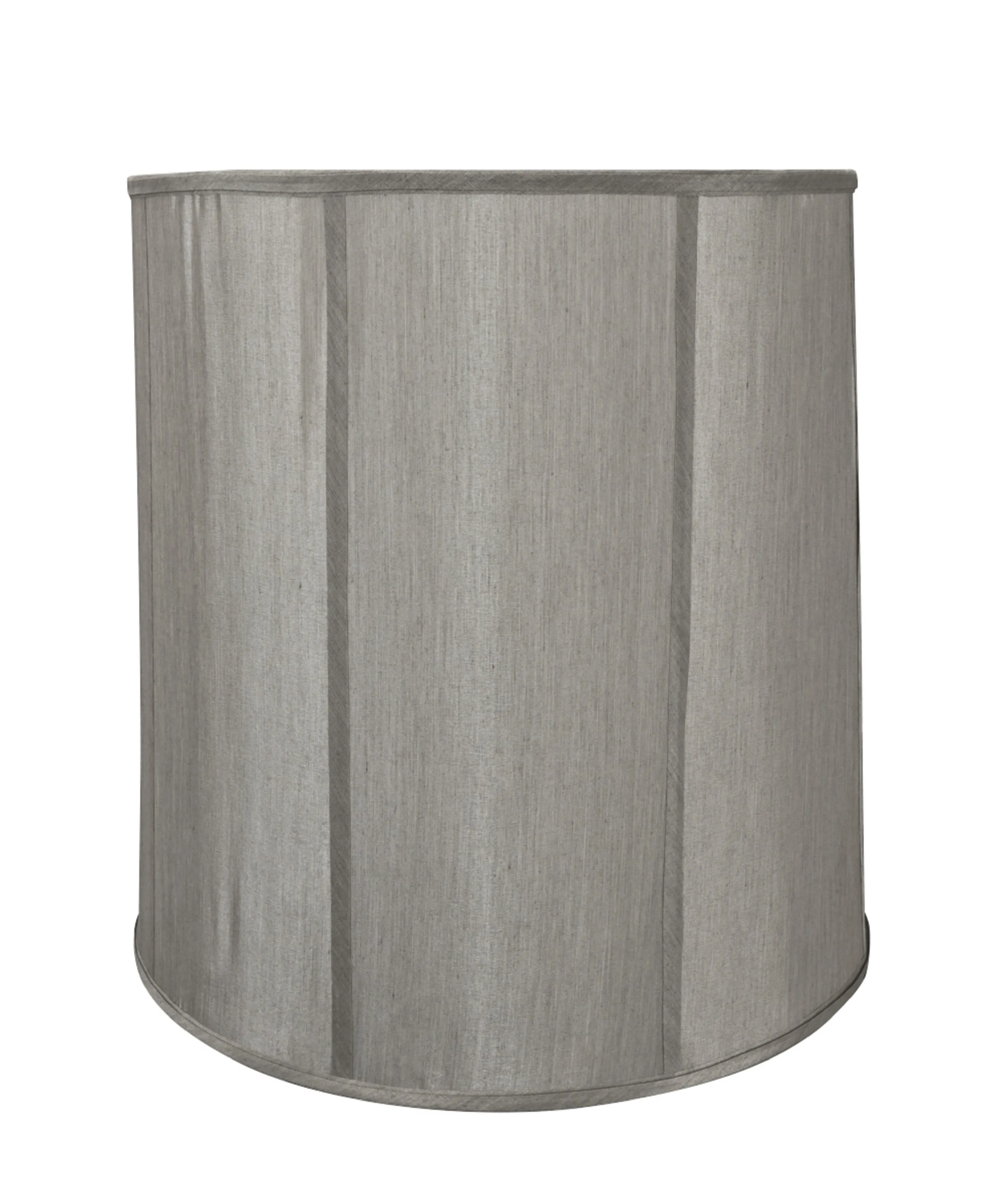 # 35007  Transitional Drum (Cylinder) Shape Spider Construction Lamp Shade, Silver Grey Faux Silk Fabric, 18" wide (16" x 18" x 18")