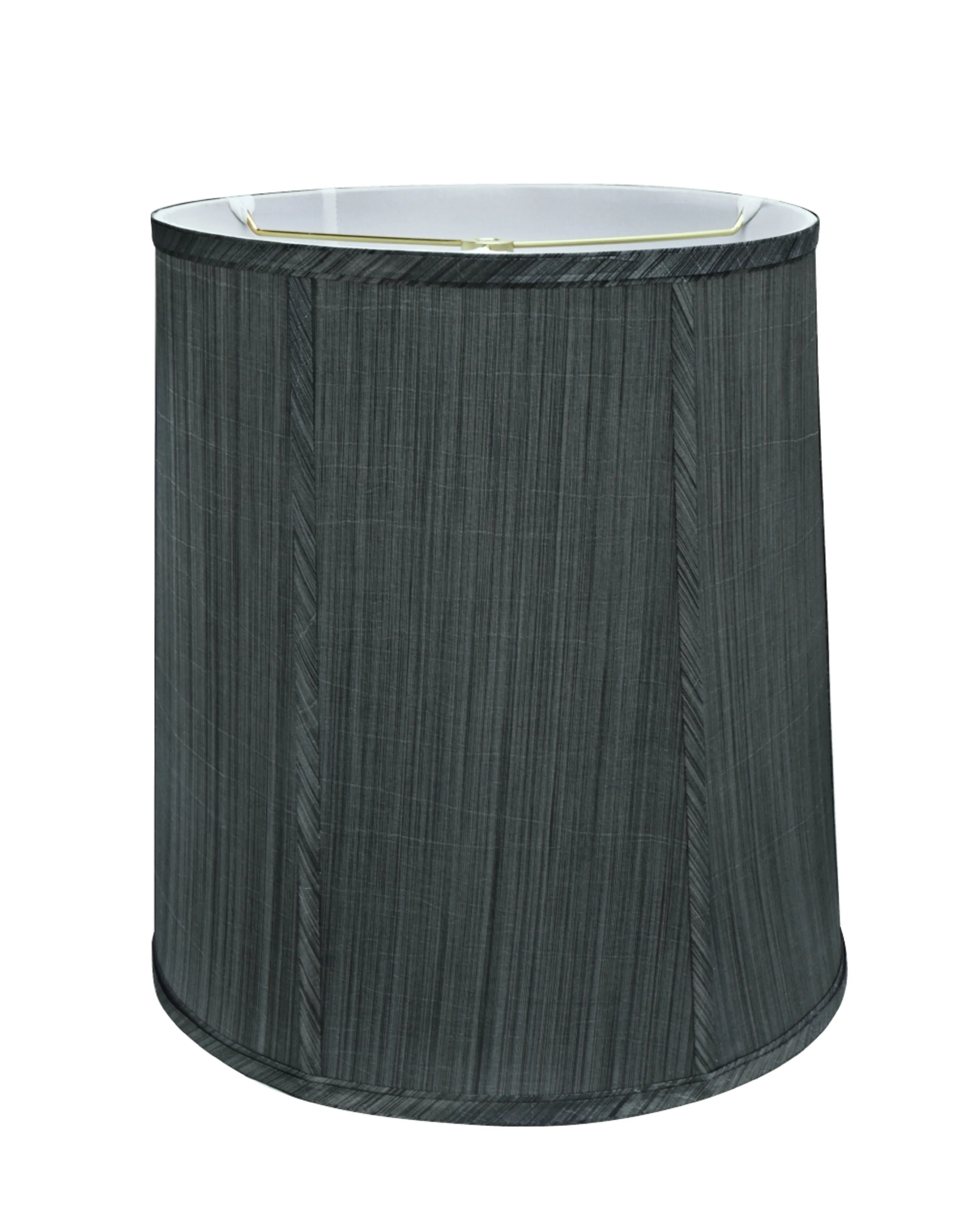 # 35036 Transitional Drum (Cylinder) Shaped Spider Construction Lamp Shade in Grey & Black 14" wide (12" x 14" x 15")