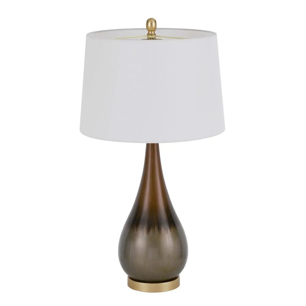 150W 3 Way Carmi Metal Table Lamp With Hardback Taper Drum Fabric Shade By Cal Lighting