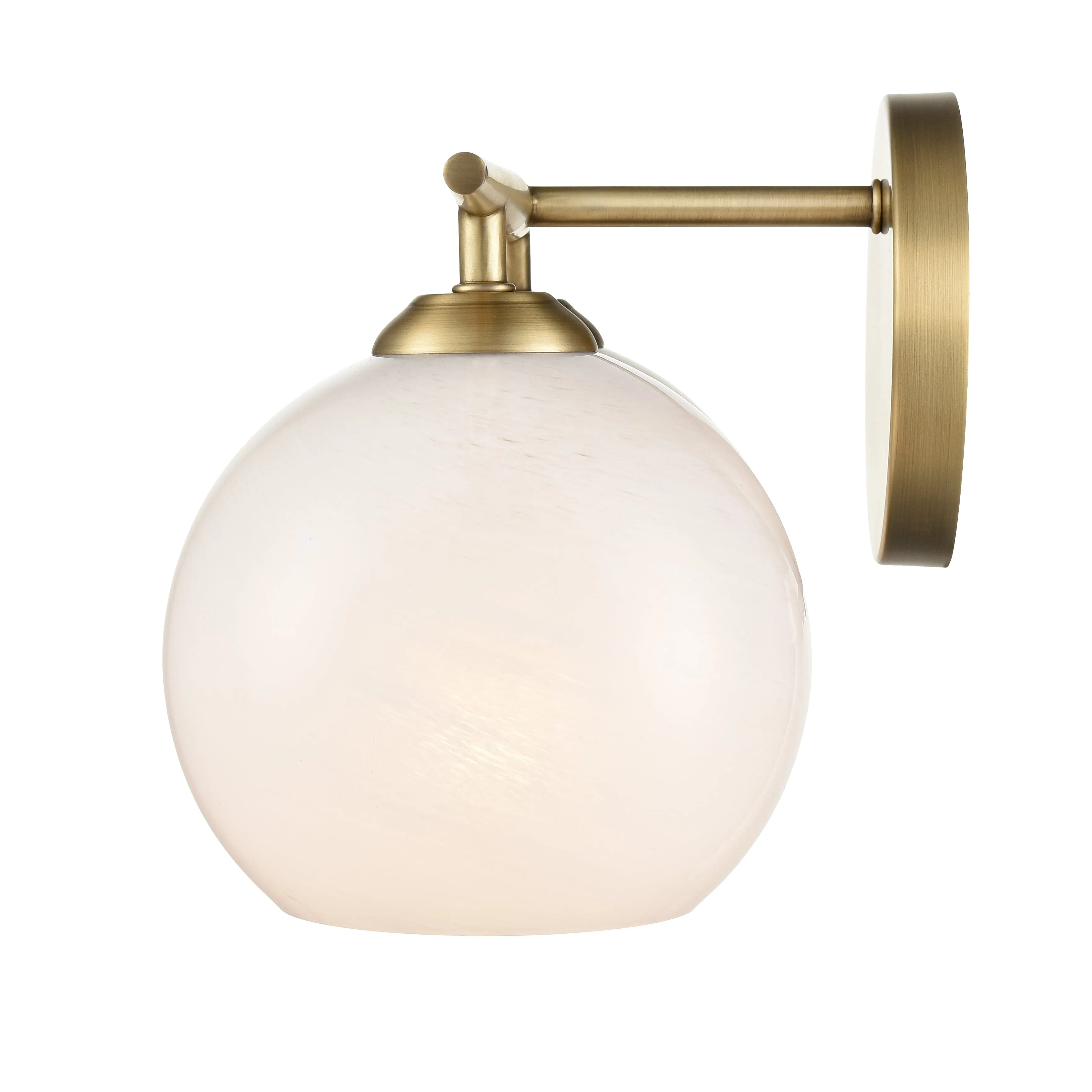 2 Lamps Kimorra Vanity Light - Vintage Brass - White Cloud Glass - 15.25in. Wide