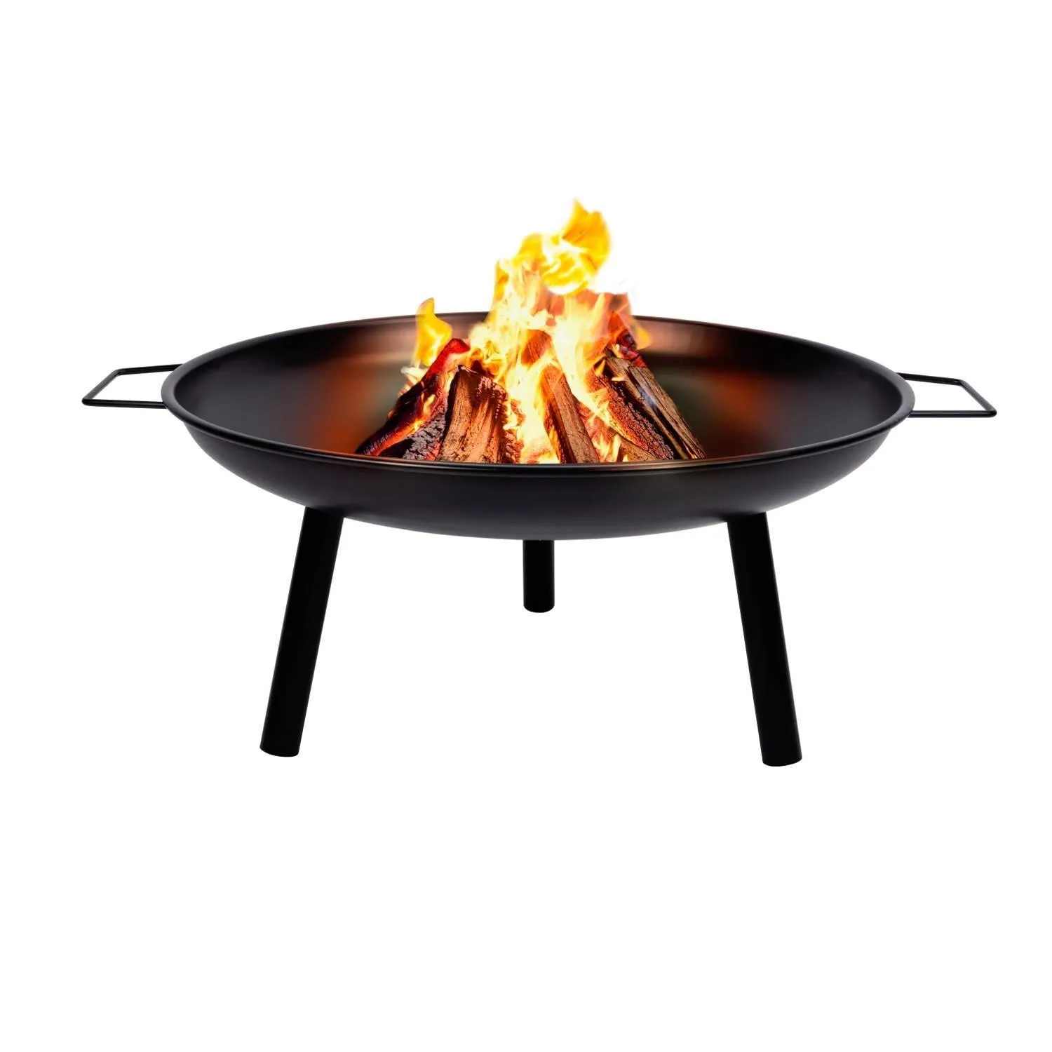 24" Round Fire Pit Folding Patio Garden Bowl Outdoor Camping Heater Log Burner