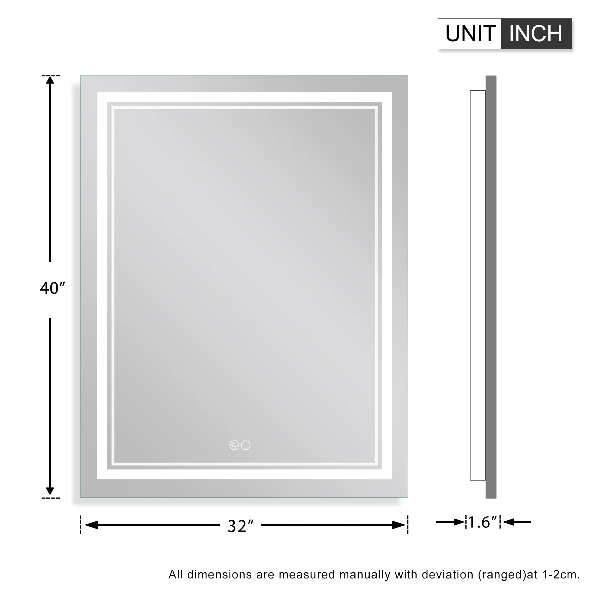 39-in H x 24-in W LED Bathroom Mirror