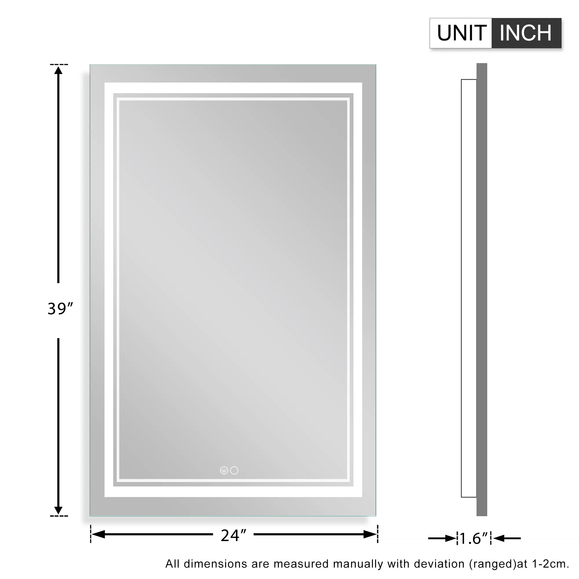 39-in H x 24-in W LED Bathroom Mirror