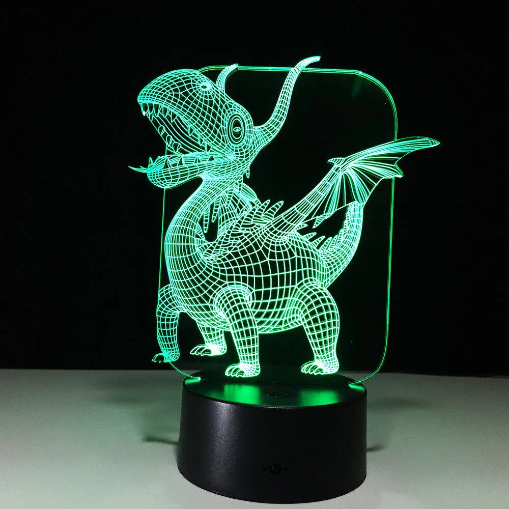 3D Lamp 7 Color Led Night Lamps for Kids Touch Led USB Table Lampe Sleeping Nightlight Flying Dragon