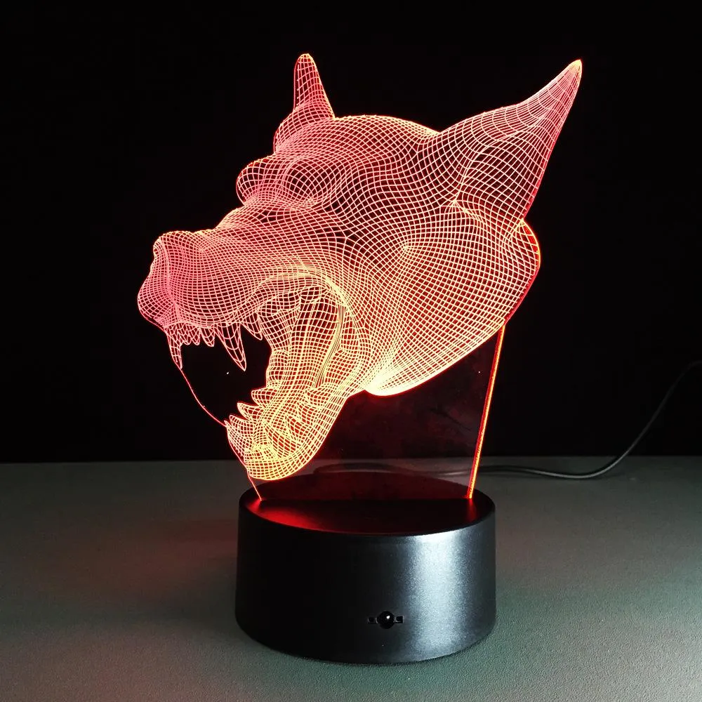 3D Lamp 7 Color Wolf Led Night Lamps for Kids Touch Led USB Table Lampara Baby Sleeping Night Light