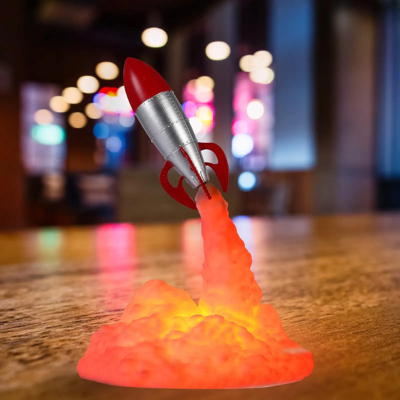 3D Printed Volcano Rocket Lamps,Night Light Moon Light, Kids Sleep Accompany Night Light For Bedroom Office Desktop Lamp