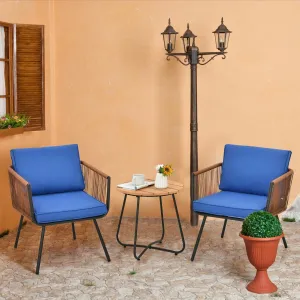 3pc Patio Bistro Furniture Set - Blue