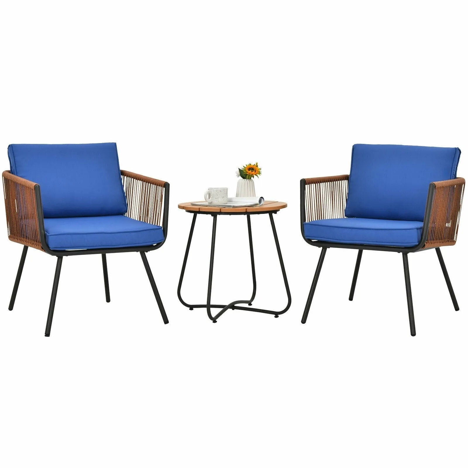 3pc Patio Bistro Furniture Set - Blue