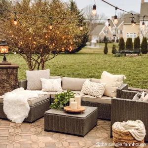 6-Piece Outdoor Wicker Patio Sectional Set w/ Storage, 2 Pillows, Cover