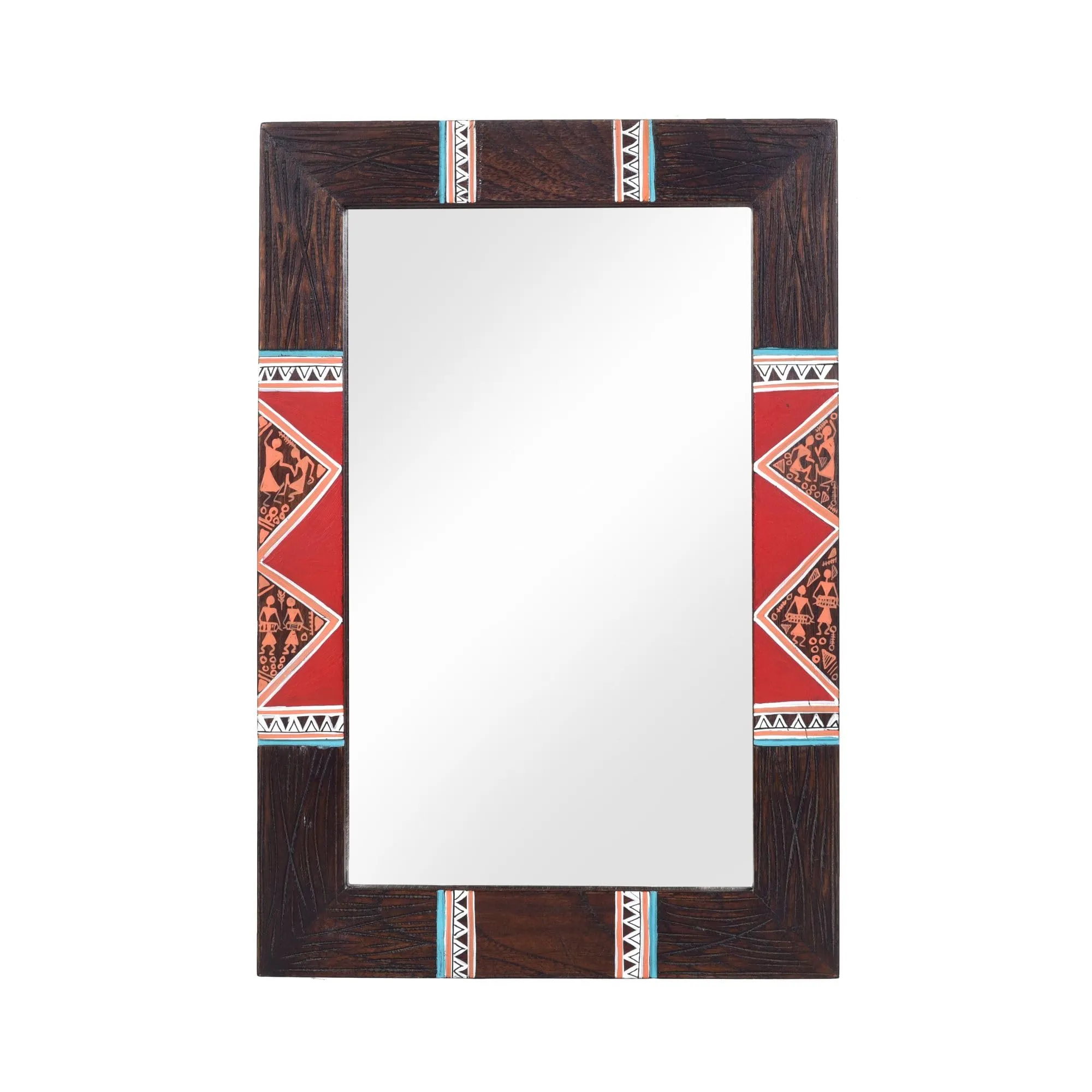 AAKRITI ART CREATIONS Artistic Reflections Wooden Mirror