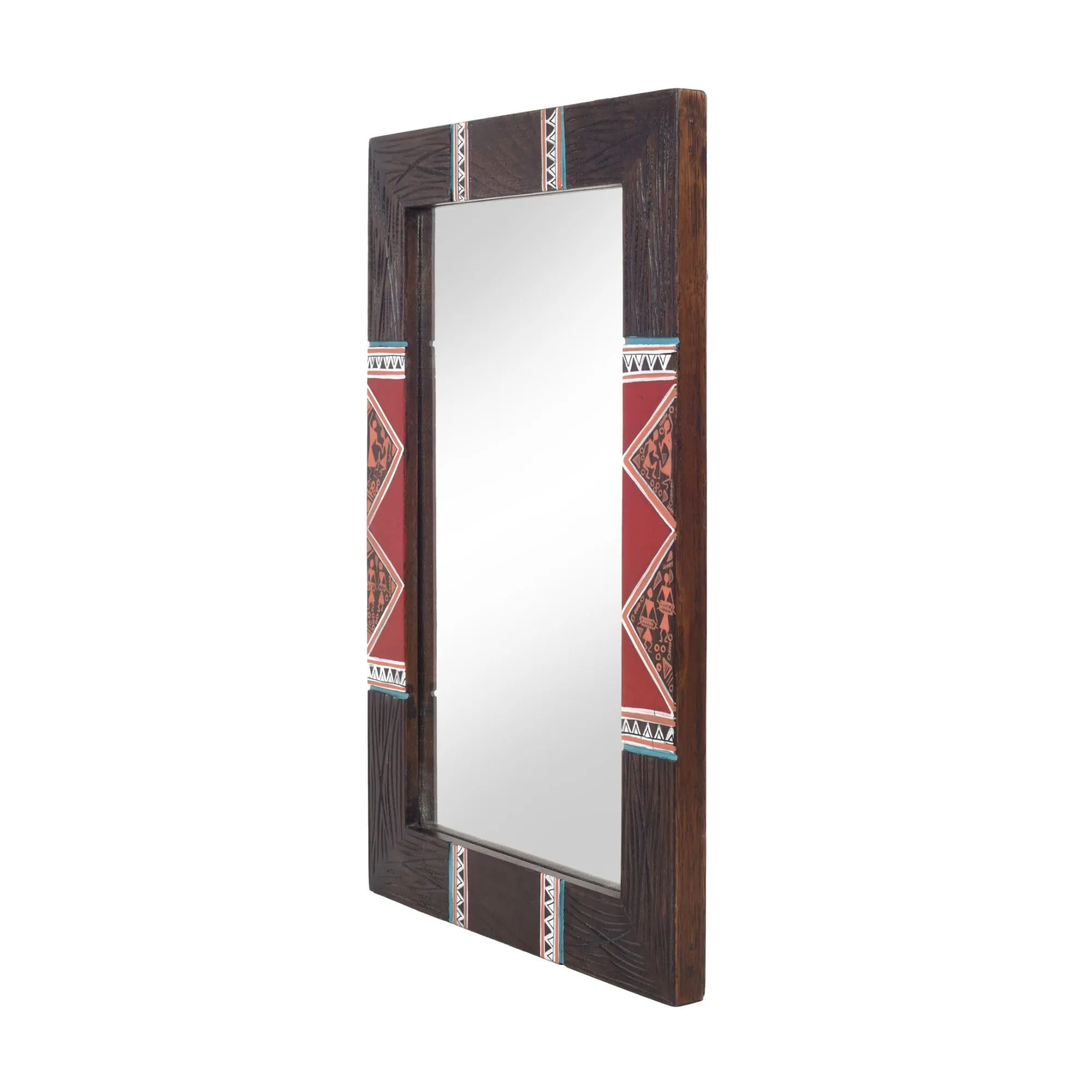 AAKRITI ART CREATIONS Artistic Reflections Wooden Mirror