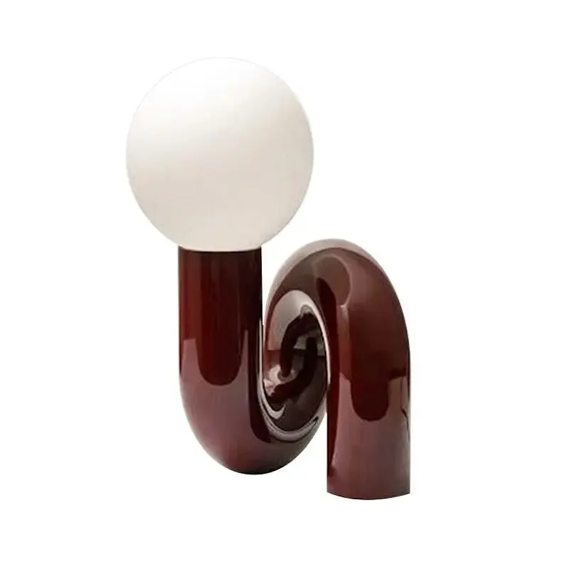 Abstract Burgundy Swirl Table Lamp