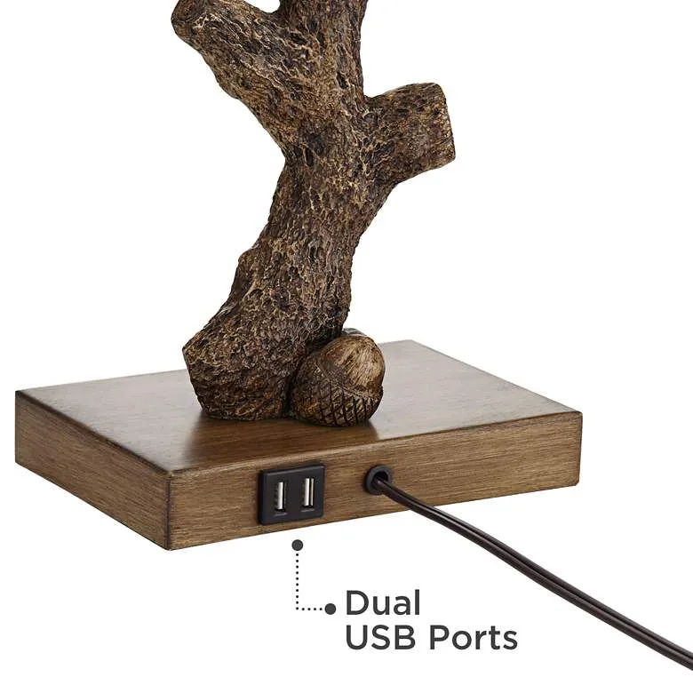 Acorn Tree Branch USB Lamp Set