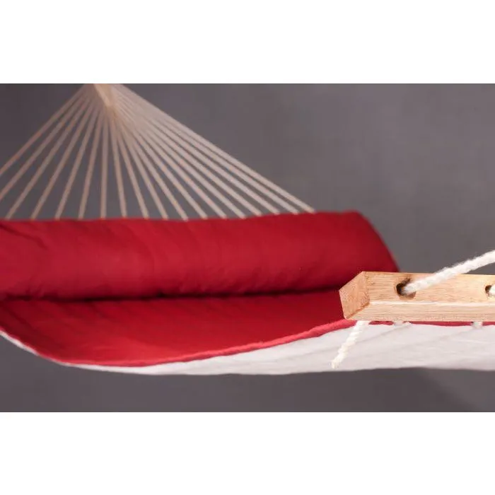 Alabama Quilted Kingsize Spreader Bar Hammock by La Siesta - Red Pepper