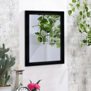 Art Street Elegance Black Wall Decorative Mirror for Bathroom & Home Décor (Black, 15x21 Inch)