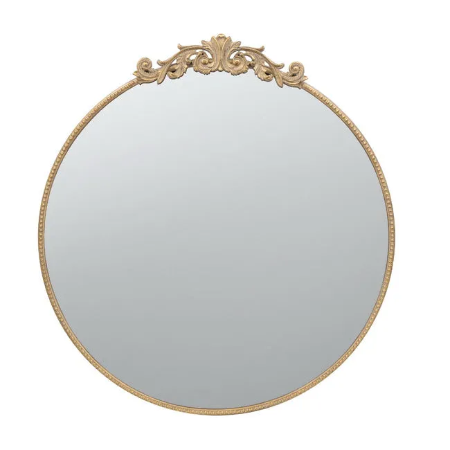 Baroque Gold Round Mirror Large