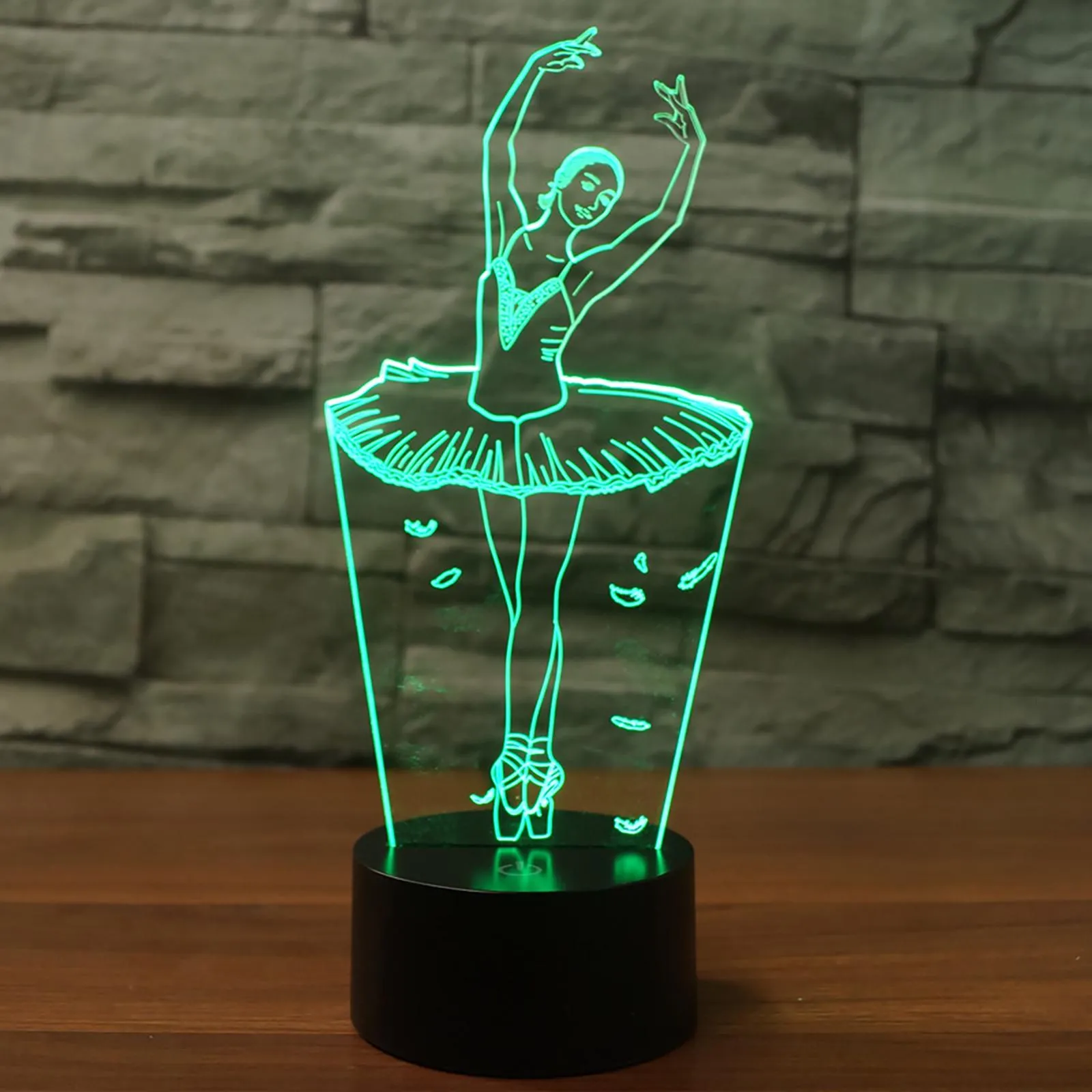 [BD63] LED Night Light Ballet Dance 3D Optical Lamp Bedside Table Lamps Bedroom