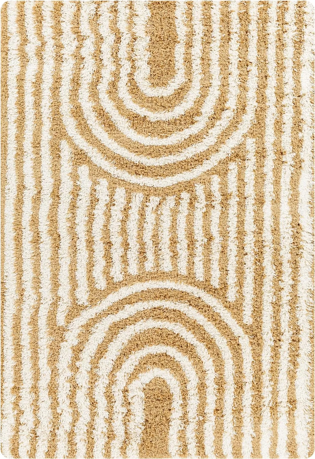 Blanchard 5x7 Shag Beige Area Rug Carpet for Living Room Bedroom or Kitchen (5'3" x 7'3")