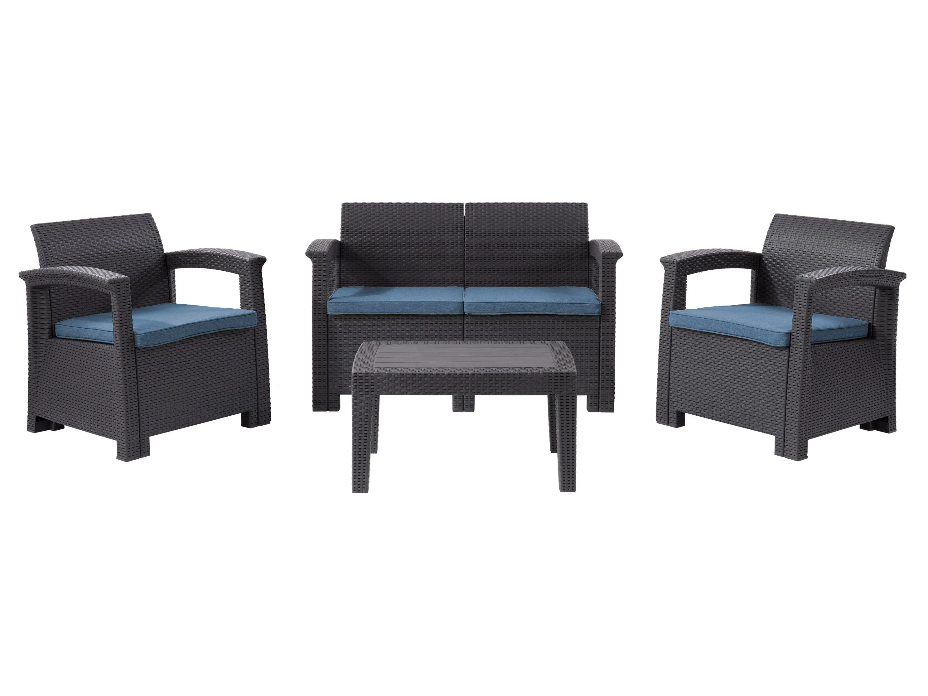 Blue 4pc Patio Conversation Set