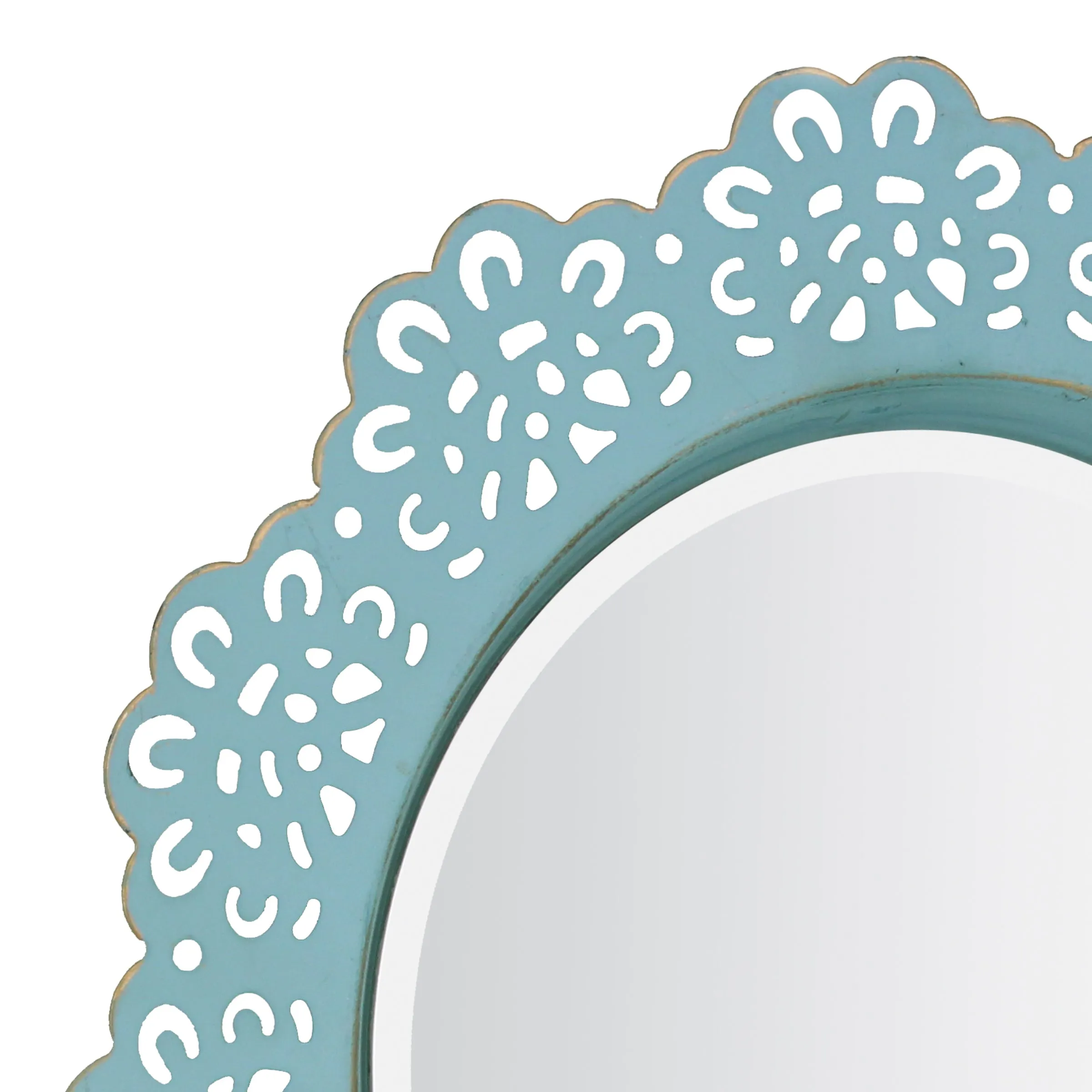 Blue Metal Lace Wall Mirror - 12 in.