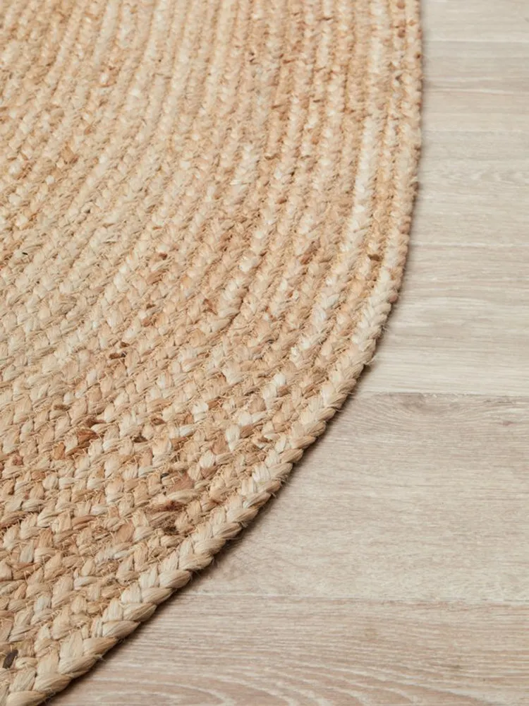 Bondi Natural Hand-Braided Jute Oval Rug