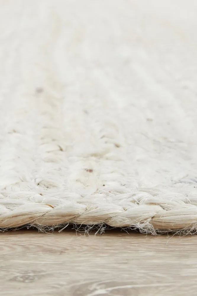 Bondi White Hand-Braided Jute Rug