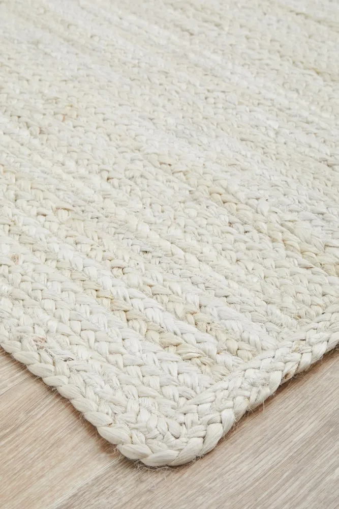 Bondi White Hand-Braided Jute Rug