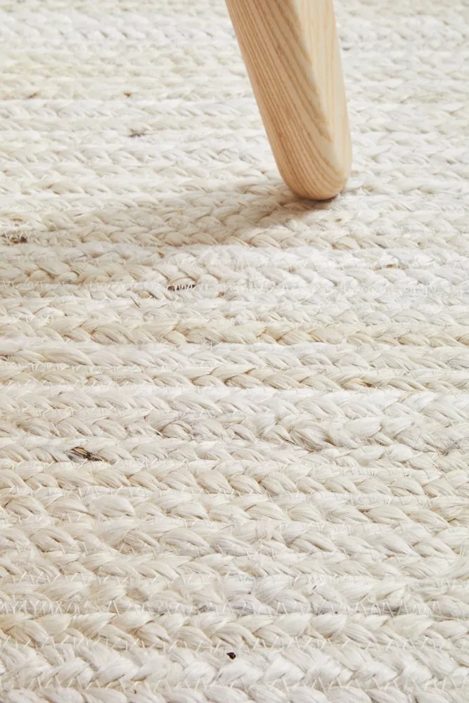 Bondi White Hand-Braided Jute Rug