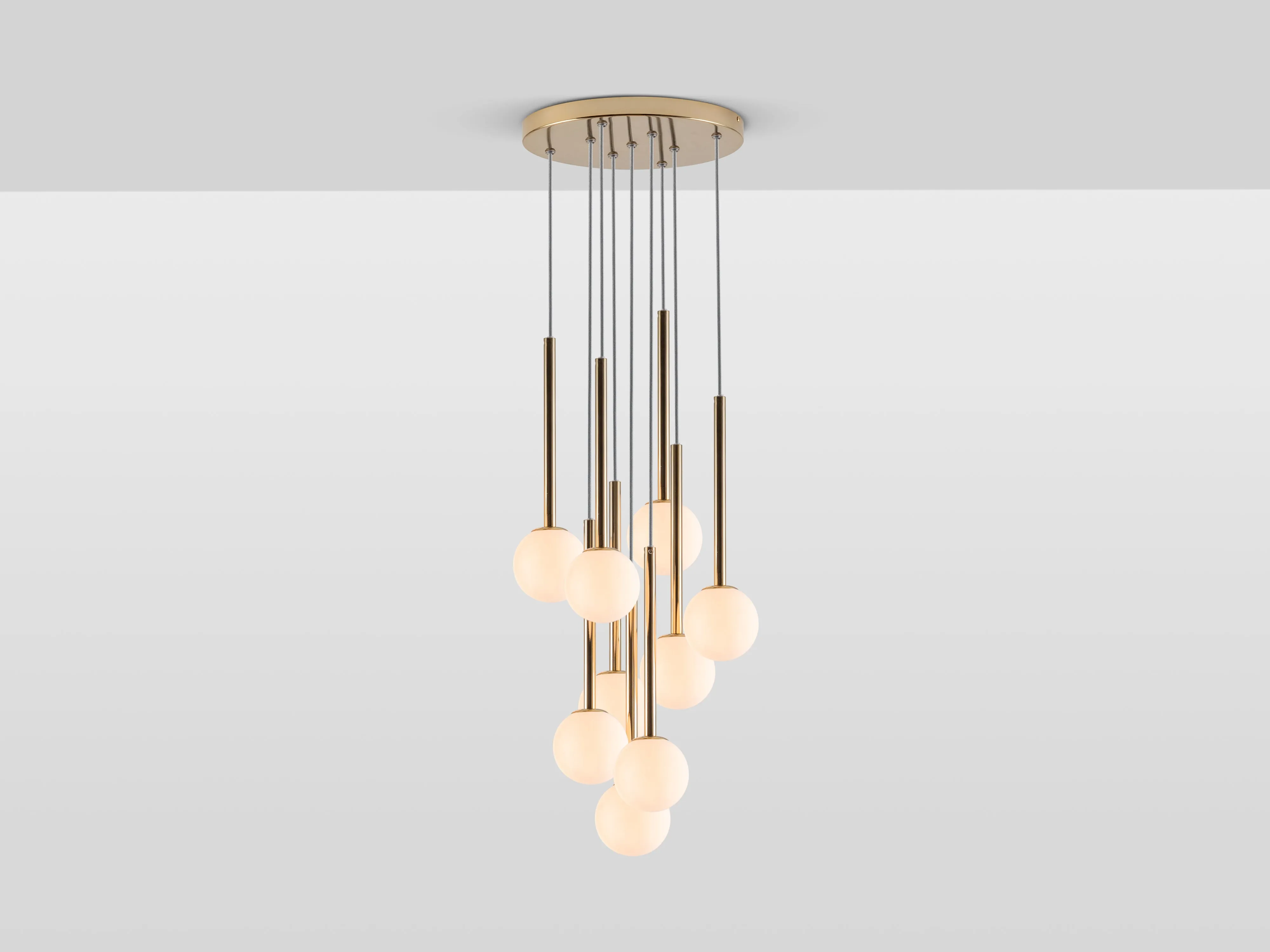 Brass cluster ceiling light