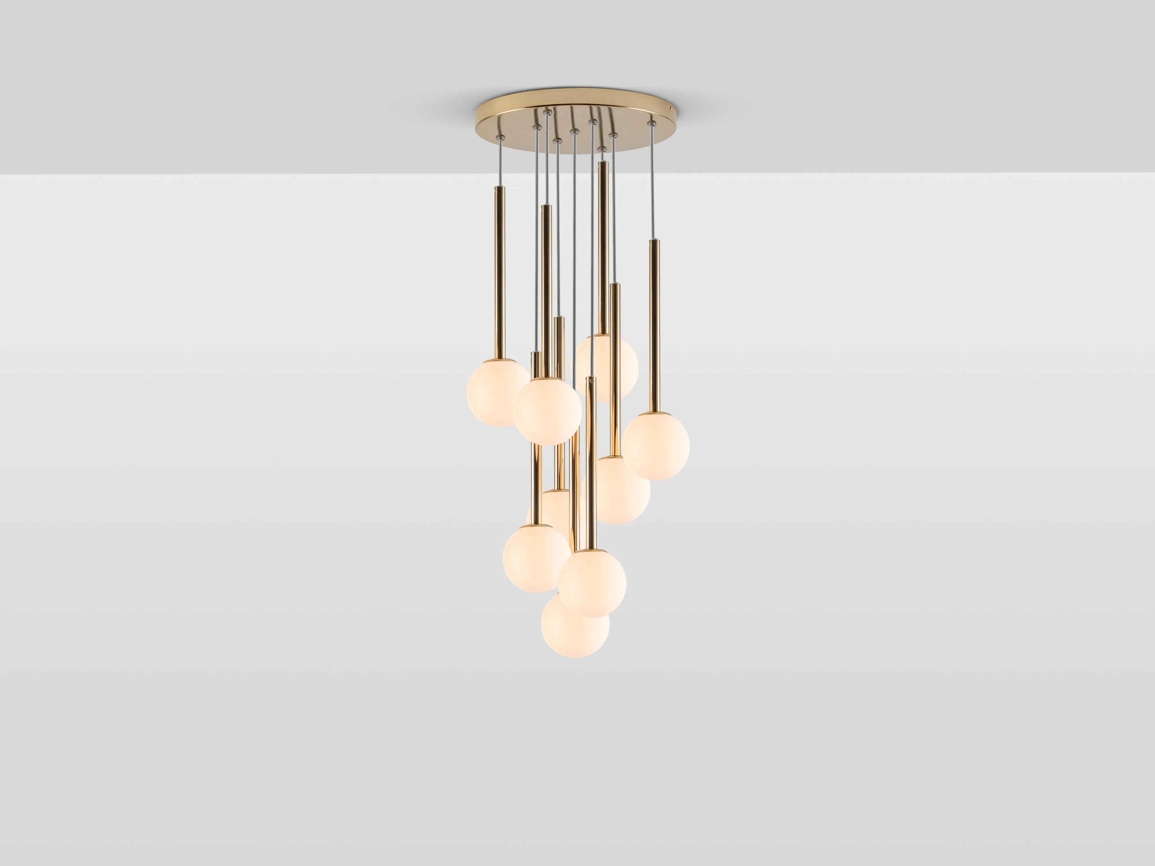 Brass cluster ceiling light