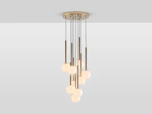 Brass cluster ceiling light