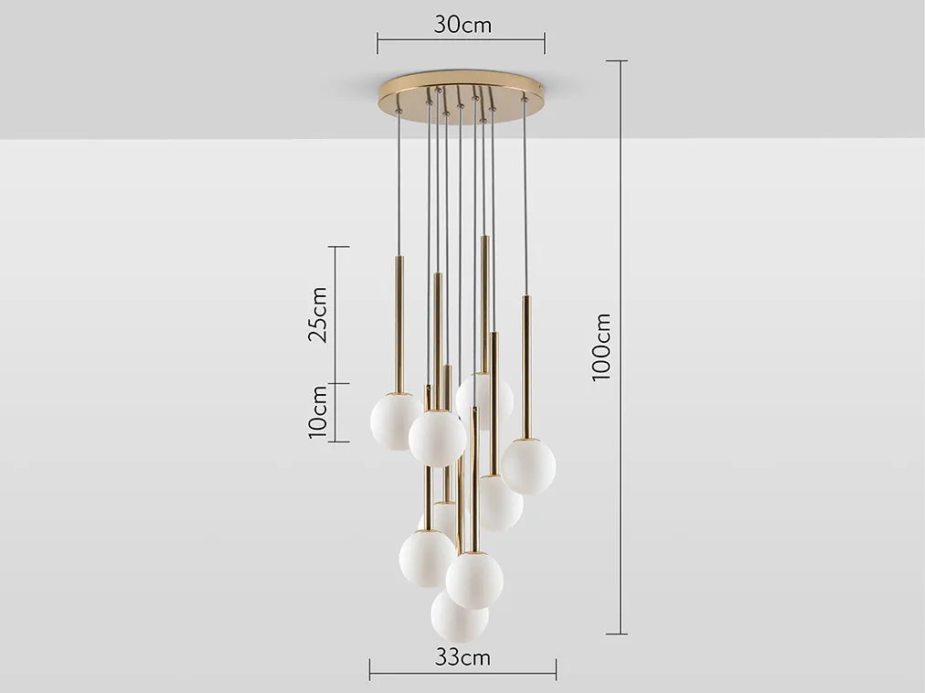 Brass cluster ceiling light