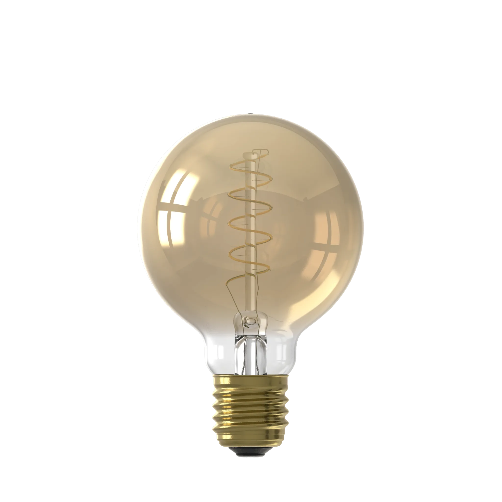 Calex Spiral Filament LED Lamp - E27 - G80 - Gold - 3.8W - Dimmable