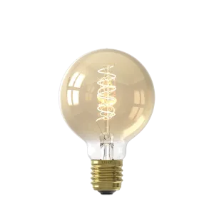 Calex Spiral Filament LED Lamp - E27 - G80 - Gold - 3.8W - Dimmable