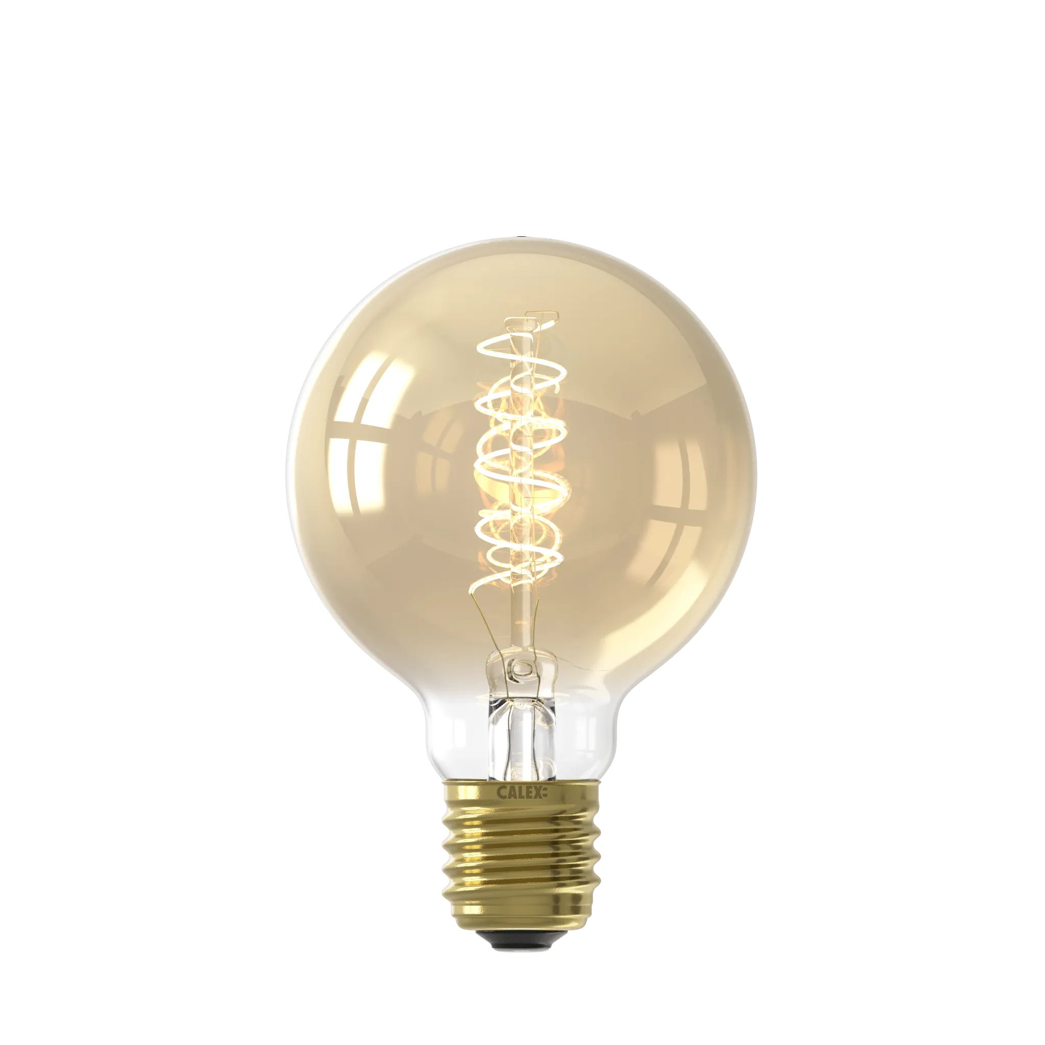 Calex Spiral Filament LED Lamp - E27 - G80 - Gold - 3.8W - Dimmable