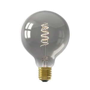 Calex Spiral Filament LED Lamp - E27 - G95 - Titanium - 4W - Dimmable