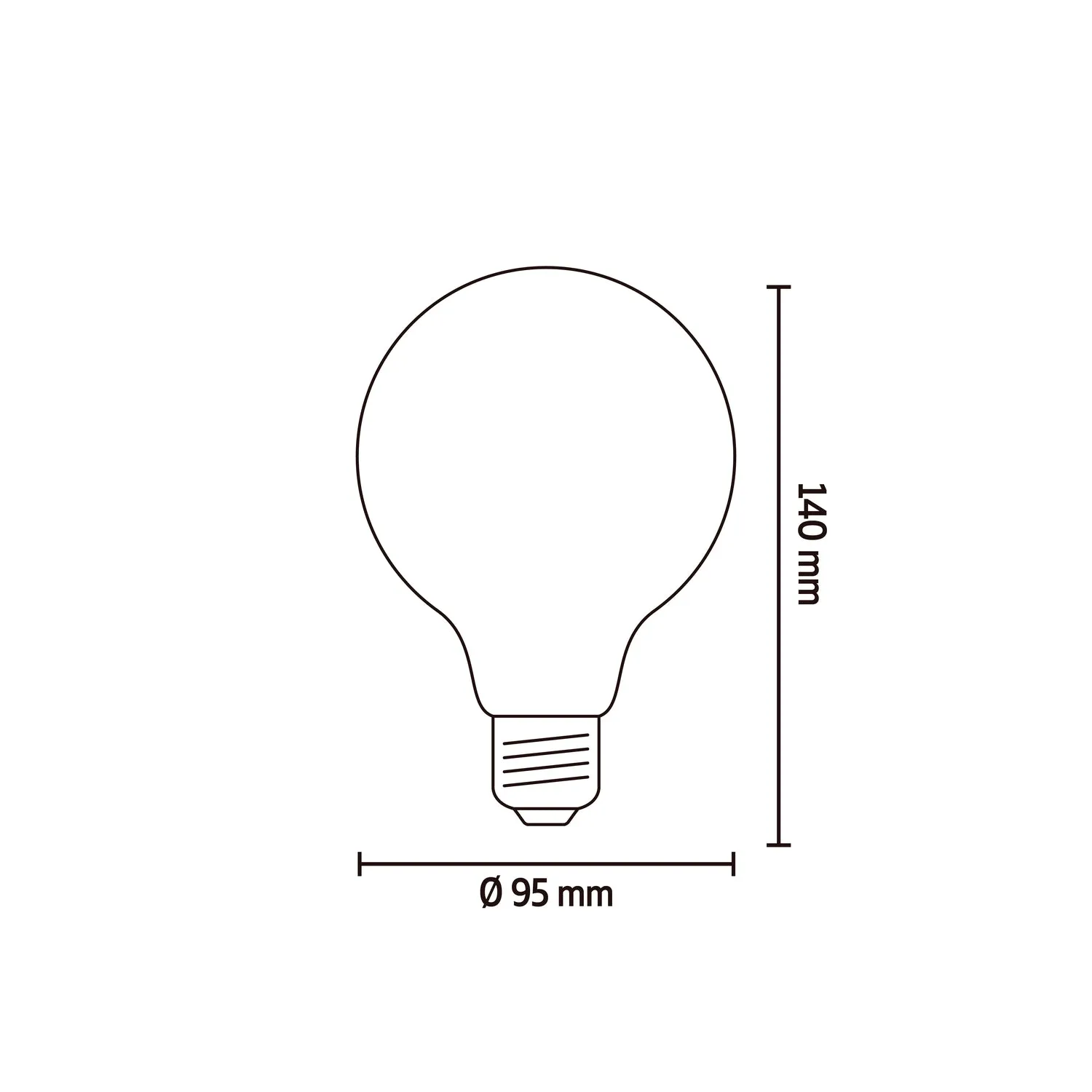 Calex Spiral Filament LED Lamp - E27 - G95 - Titanium - 4W - Dimmable