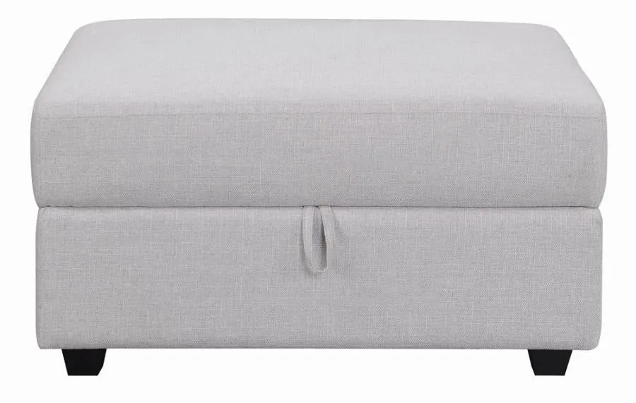 Cambria Upholstered Square Storage Ottoman Grey