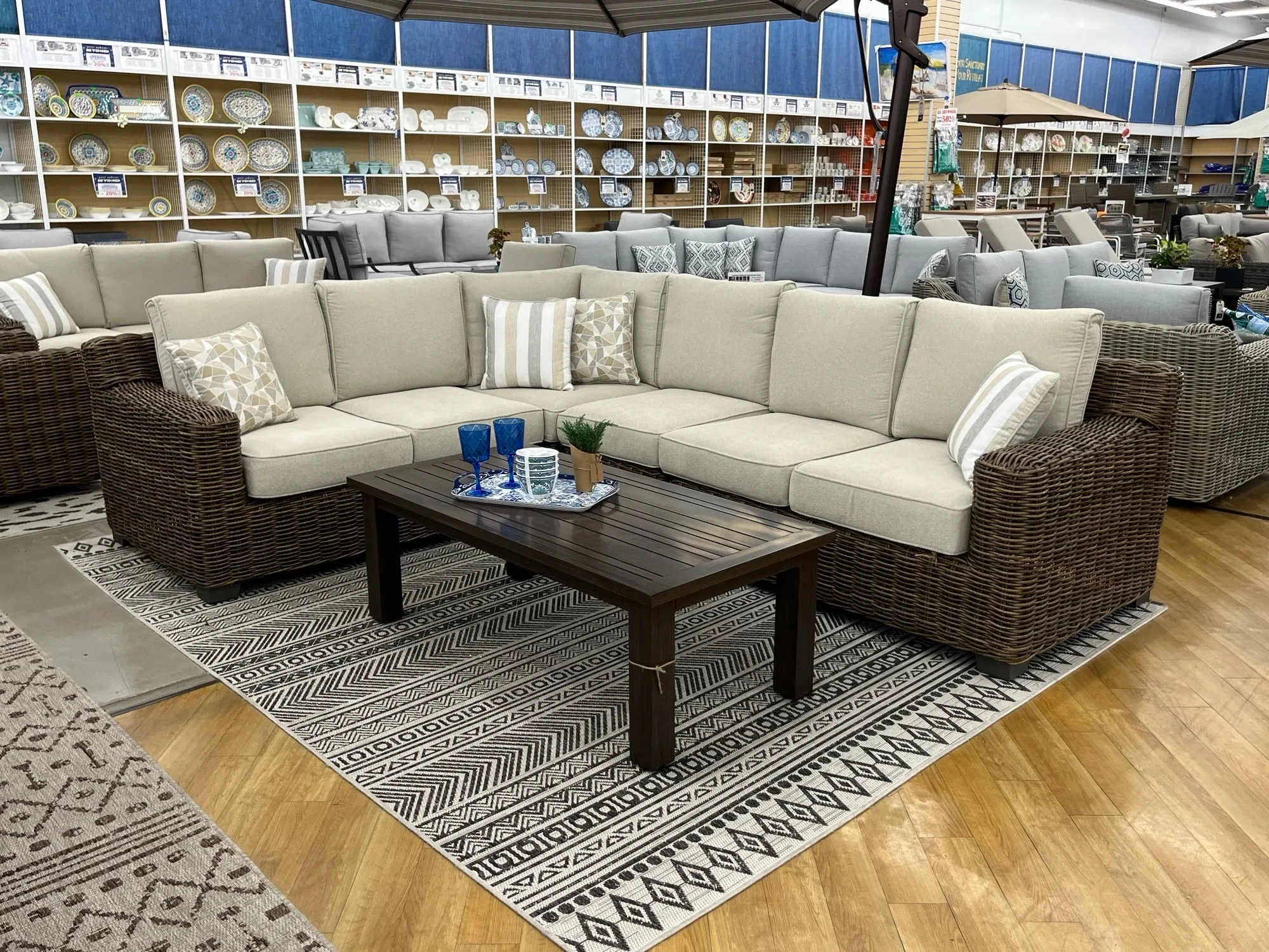 Carmel Brown Outdoor Sectional with LUX Heavy Weave