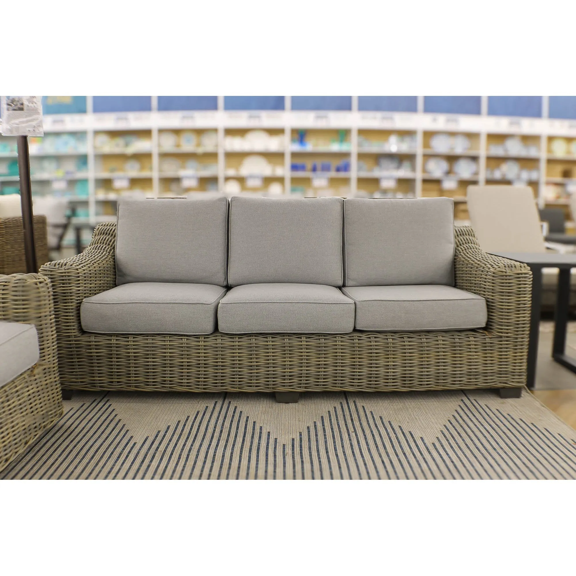 Carmel Natural 87" Outdoor Sofa with LUX Heavy Weave