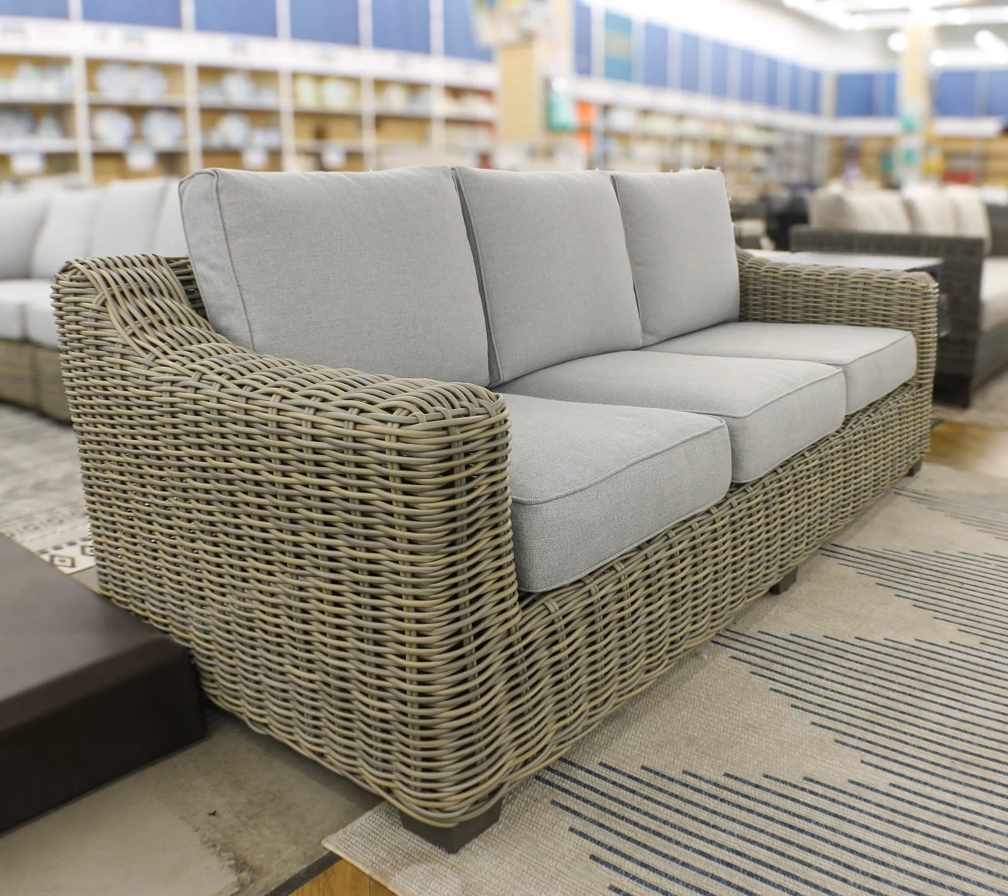 Carmel Natural 87" Outdoor Sofa with LUX Heavy Weave