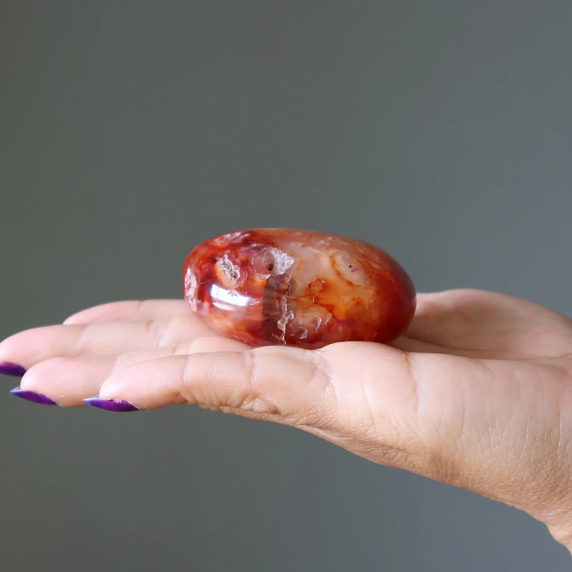 Carnelian Palm Stone Primal Spirit Fire