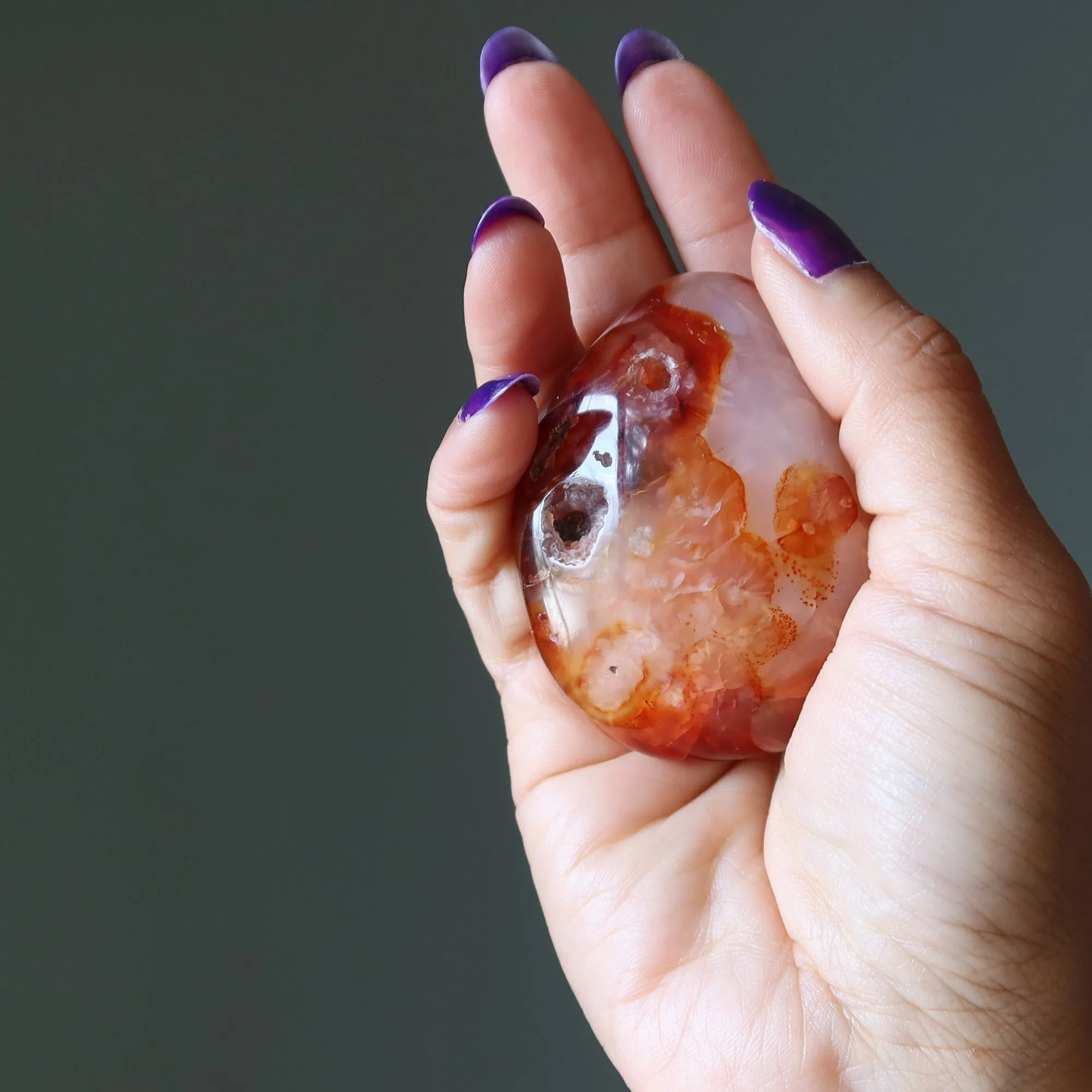 Carnelian Palm Stone Primal Spirit Fire