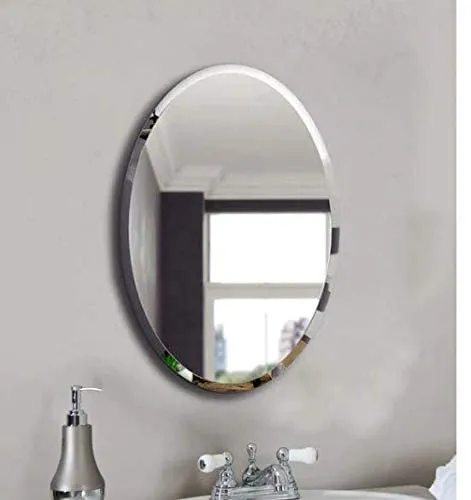 Cheval Glass Beveled Elegant Oval Shaped Wall Mirror Size - 18 X 24 Inches.