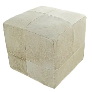 Cowhide Pouf, Champagne