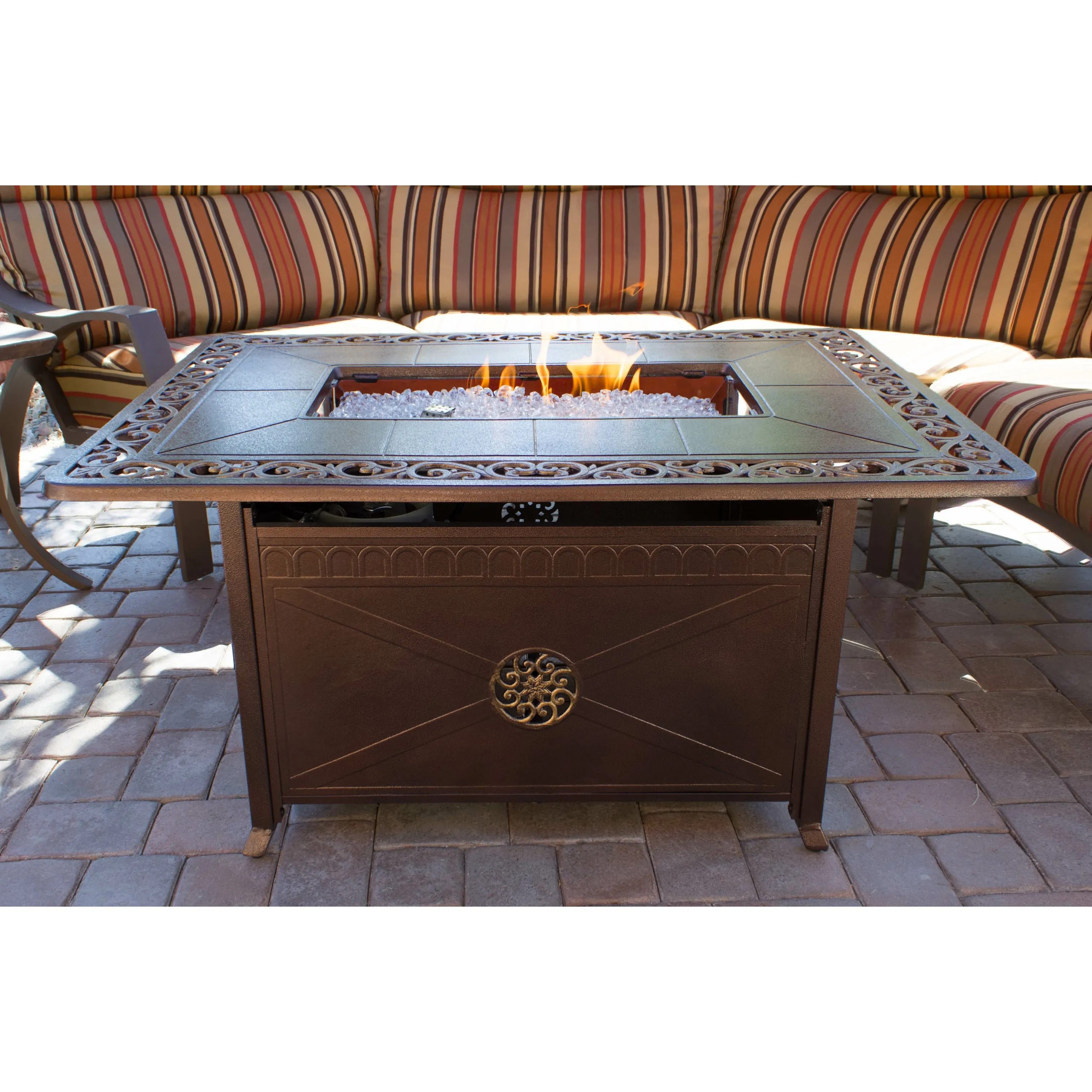 Decorative Firepit with Scroll Design