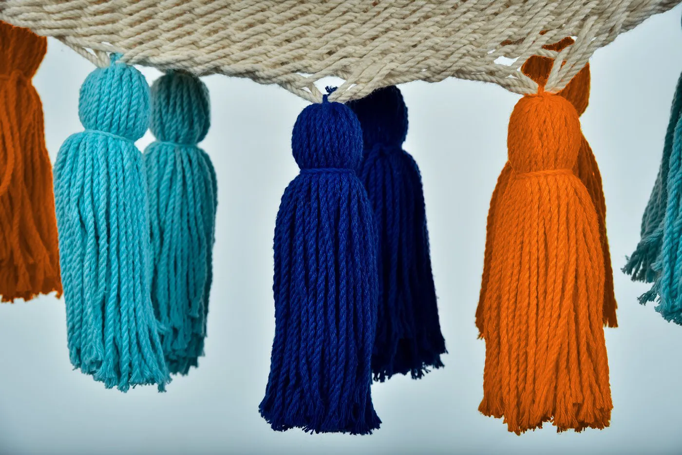 Deluxe Natural Cotton Hammock with Hue Inspired Tassels