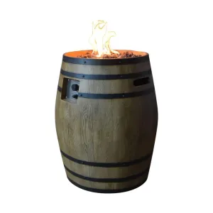 Elementi - Napa Barrel Fire Pit Column, Hidden Propane Storage - OFG615-LP