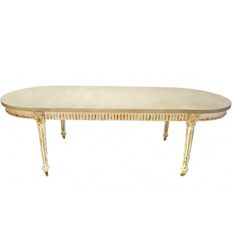 French Shabby Chic Oval Dining Table